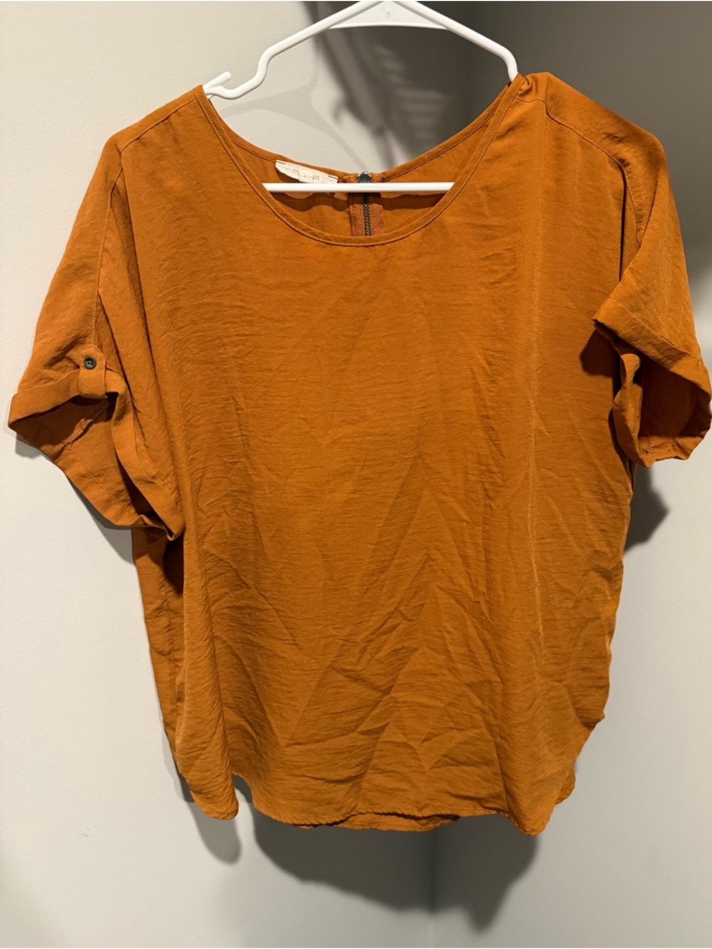 Relaxed Short-Sleeve Women's Top in Rust
